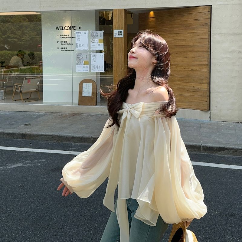 Off Shoulder Top - French Style Off Shoulder Puff Sleeve