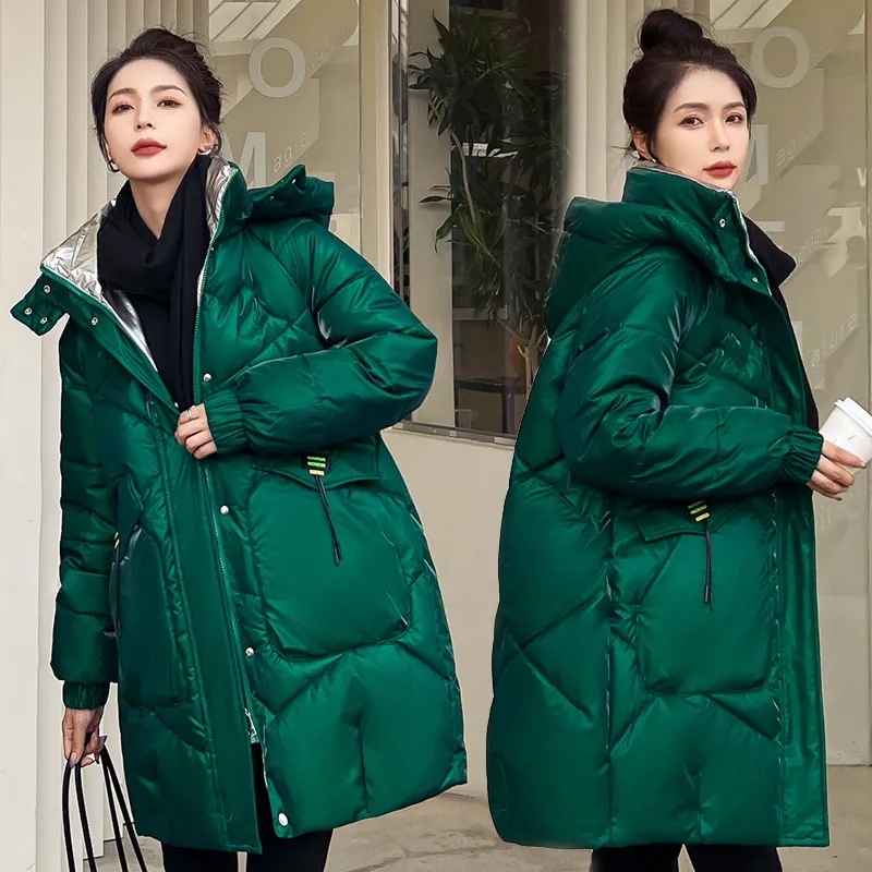 Women'S Fashion Parka - 2026 Fashion New Bright Fabric Thick