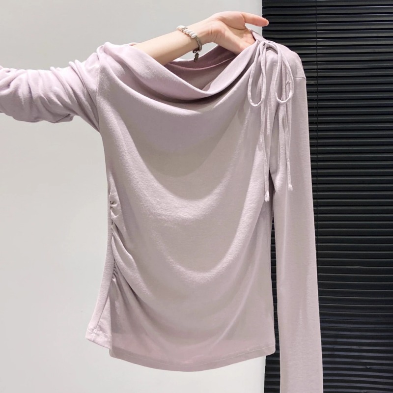 Off Shoulder Top - Women Drawstring Off Shoulder Long Sleeve