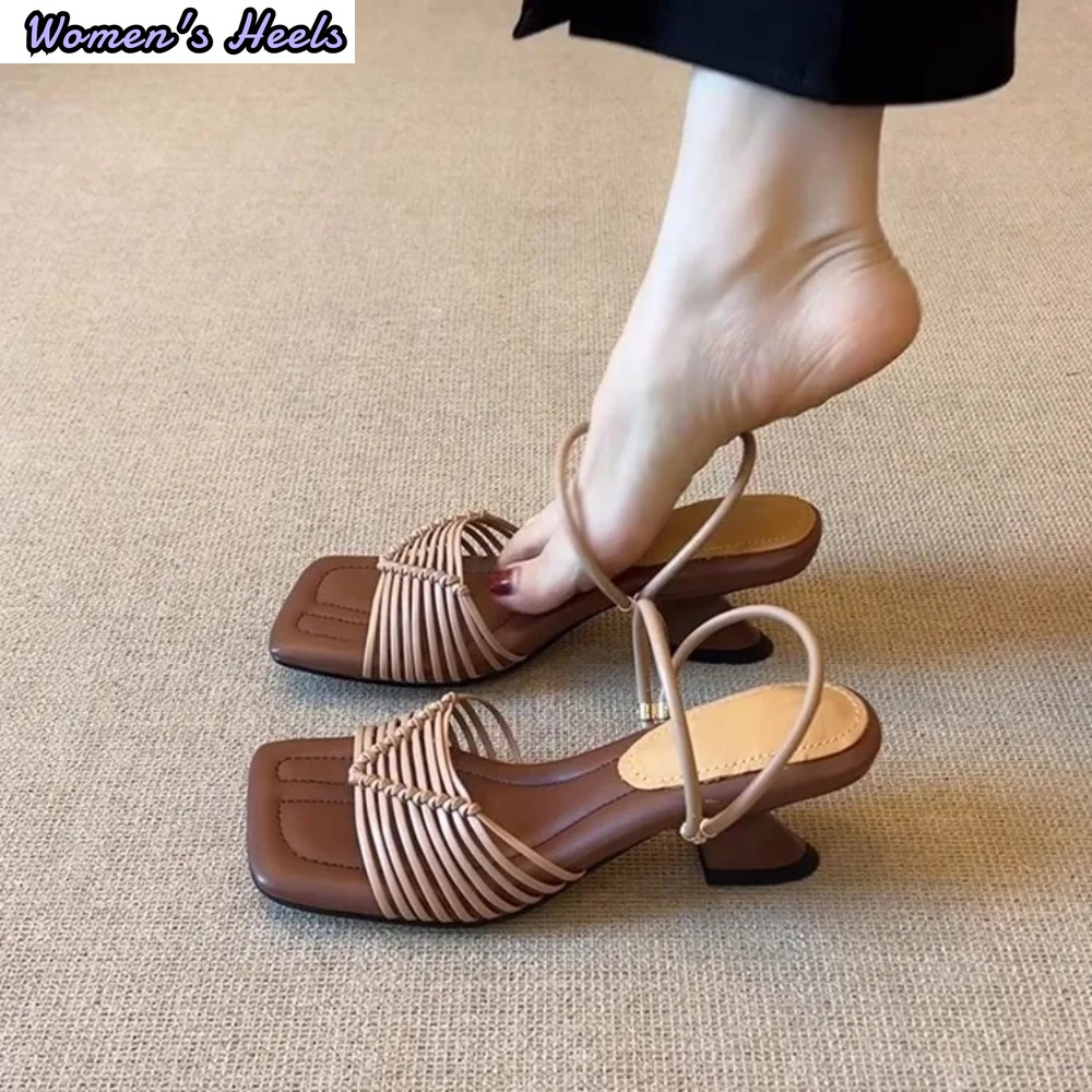 Women Fashion Korean - Soft Soled High-heeled Roman Sandals Women,