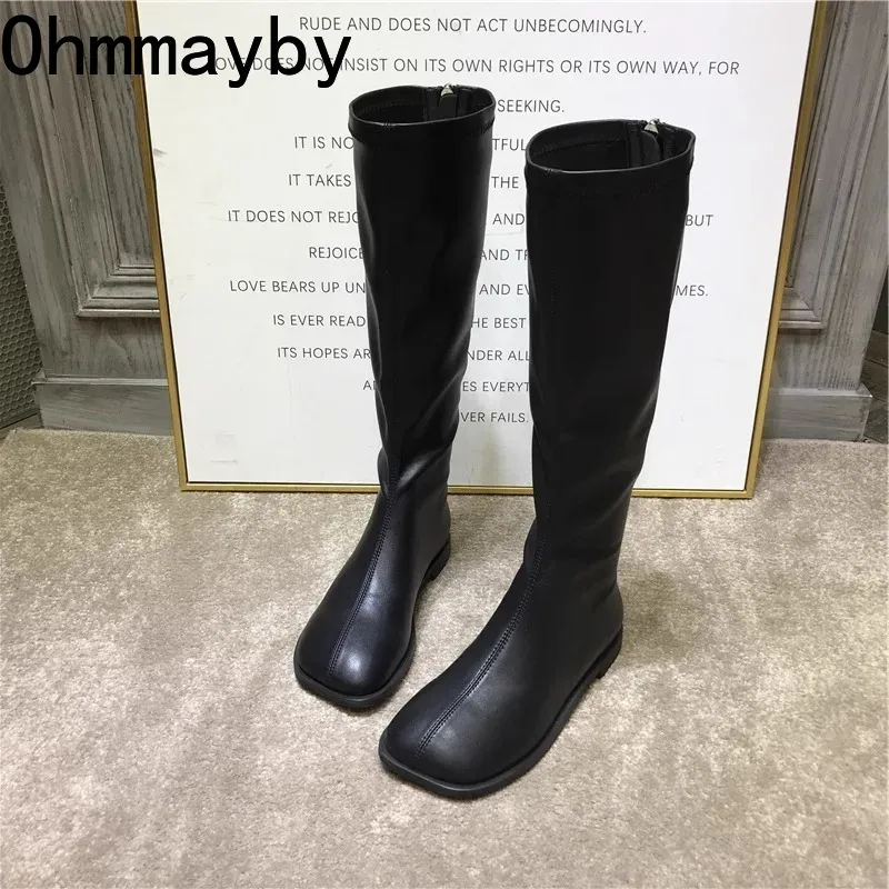 Women Fashion Korean - Street Style Stretch Women Knee High