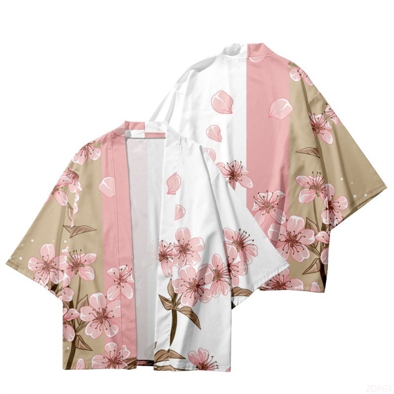 Women'S Fashion Kimono - Summer Women Flower Print Kimono Men