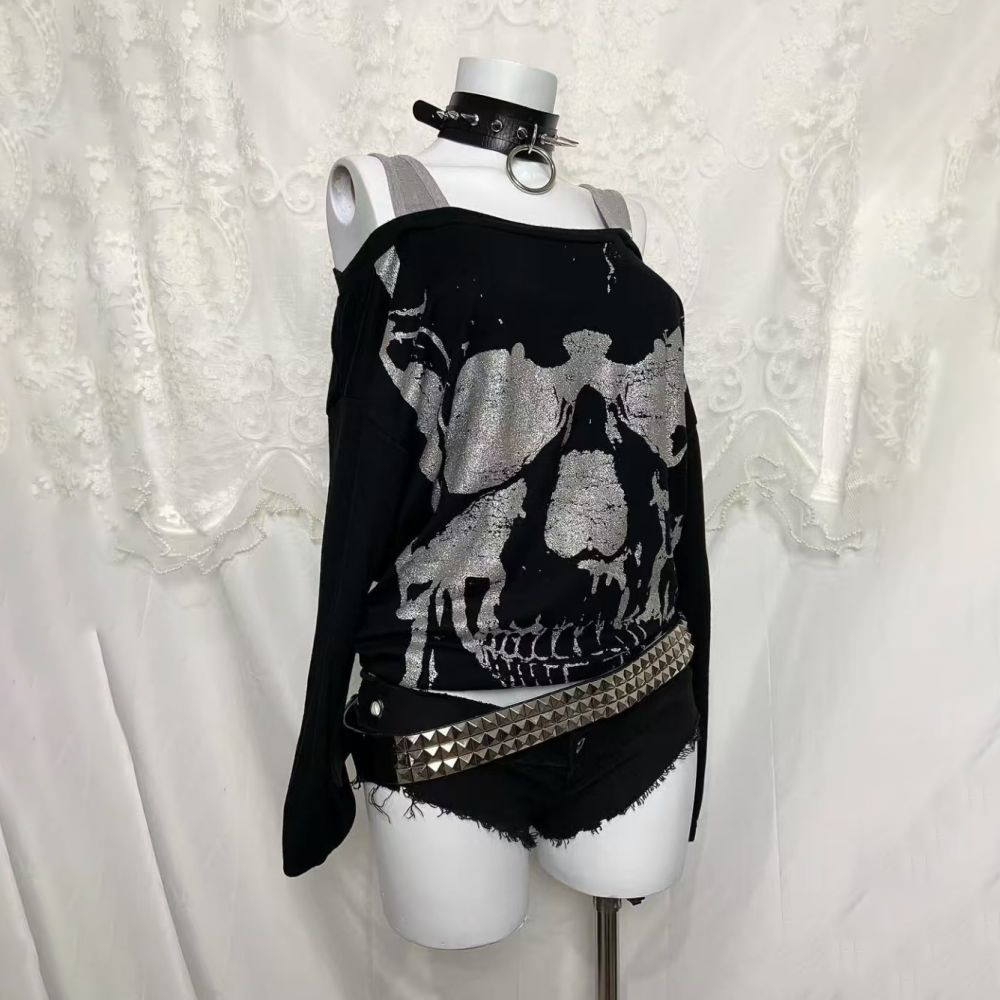 Y2K Fake Two-Piece Retro Top S - Off Shoulder Top review and price