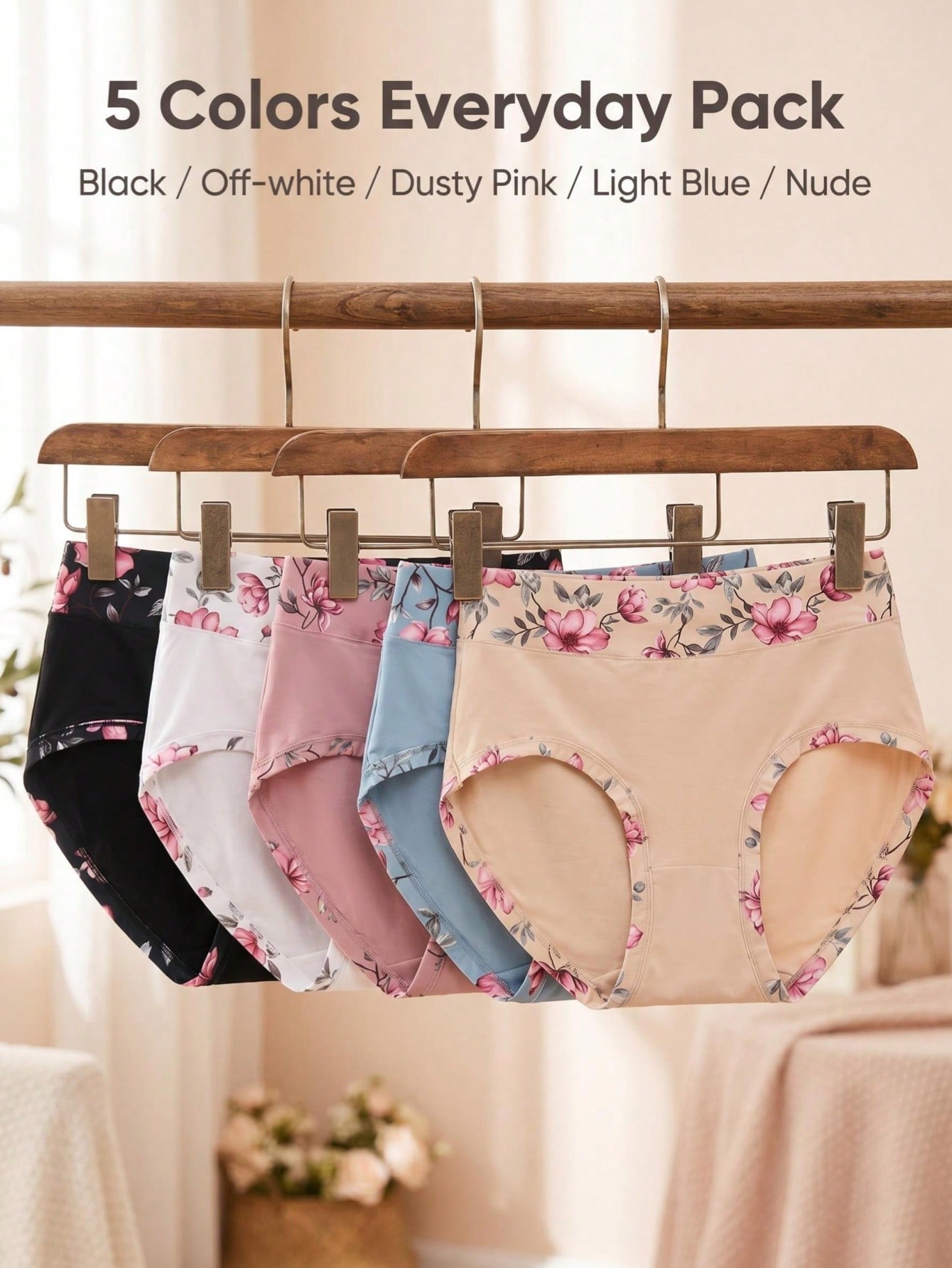 5PCS Plus Size Women's Flower  - Women'S Fashion Underwear review and price