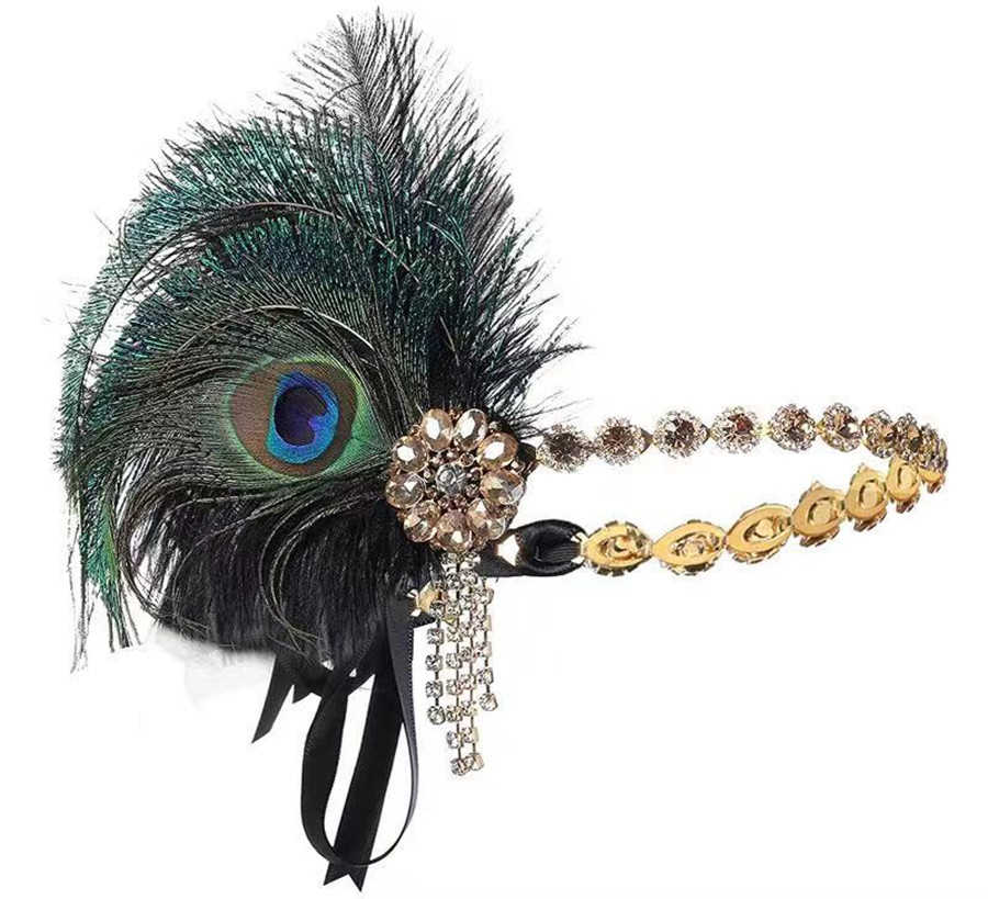 Peacock Feather Elastic Hair B - Women'S Fashion In The 1920S review and price