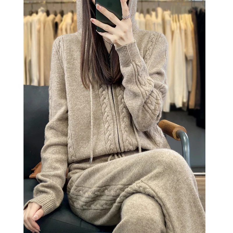 Women's Pure Cashmere Hooded C - Women'S Fashion Zip Hoodie review and price